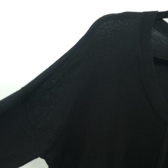 Banana Republic 100% Merino Wool Drop Shoulder V-Neck Relaxed Sweater M Black - Picture 7 of 16